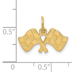 14k Racing Flags Charm