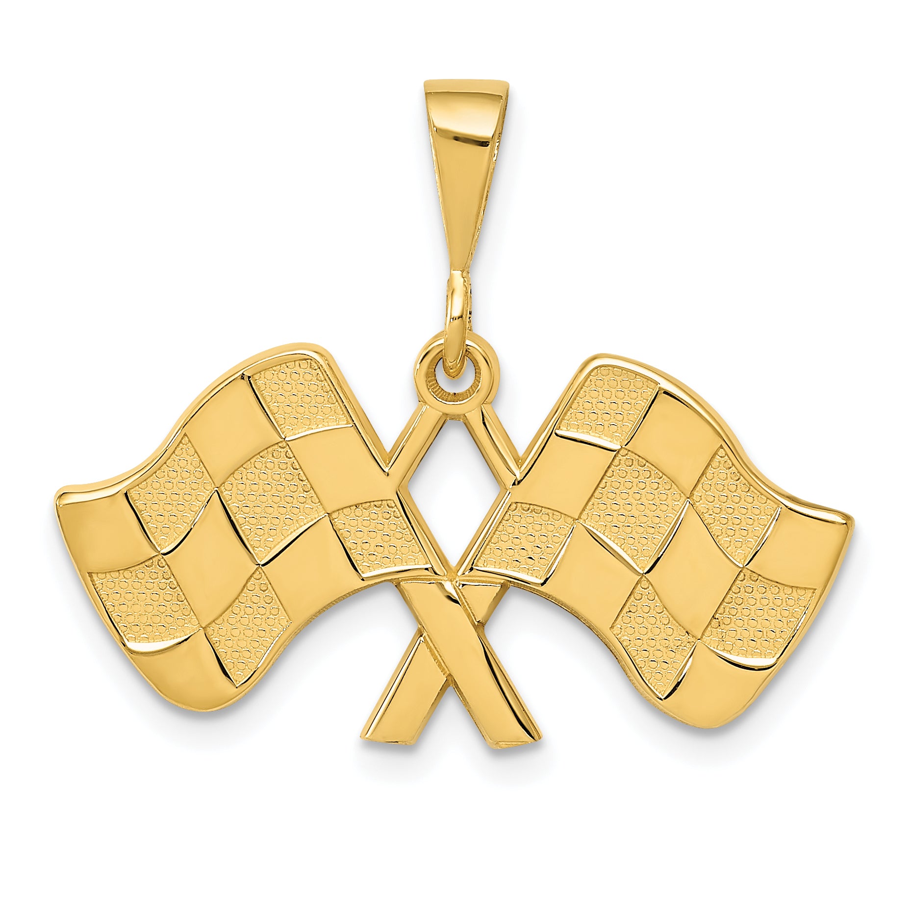 14k Racing Flags Pendant