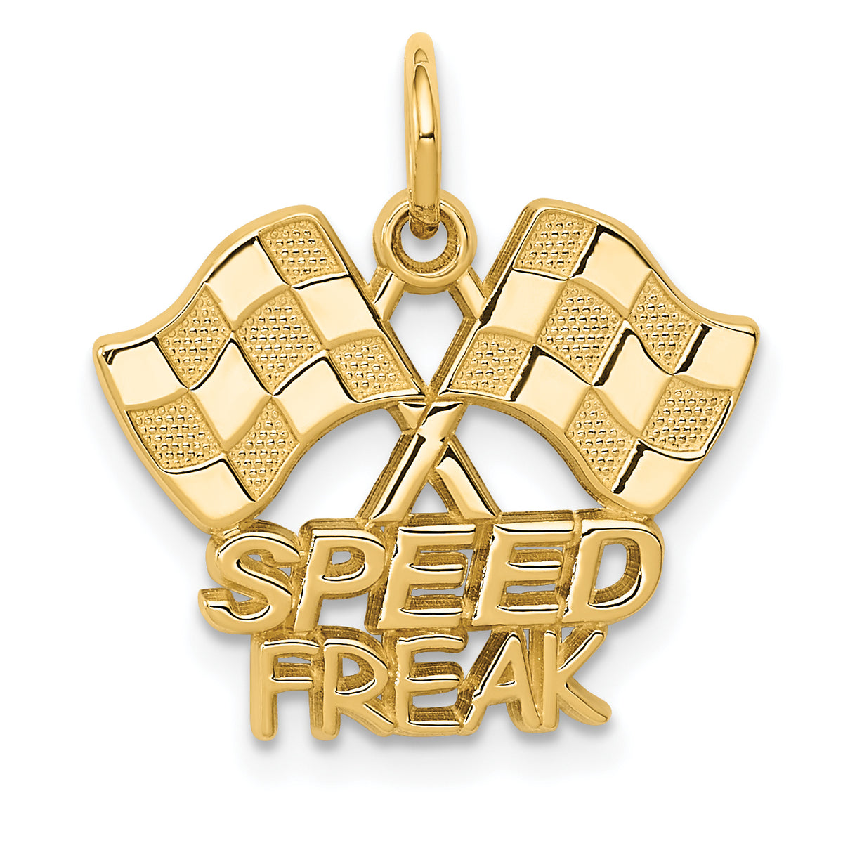 14K Racing Flags SPEED FREAK Charm