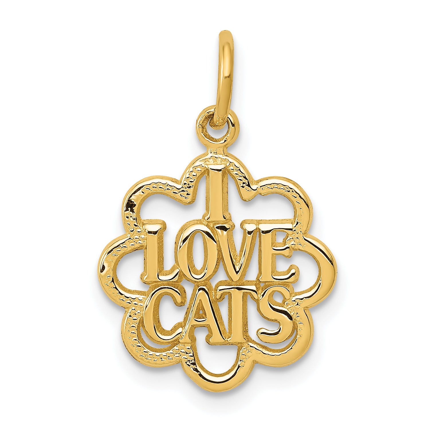 14k I LOVE CATS Charm