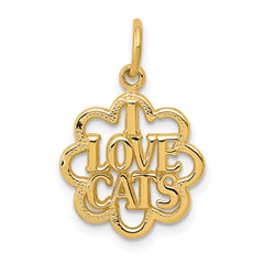 14k I LOVE CATS Charm