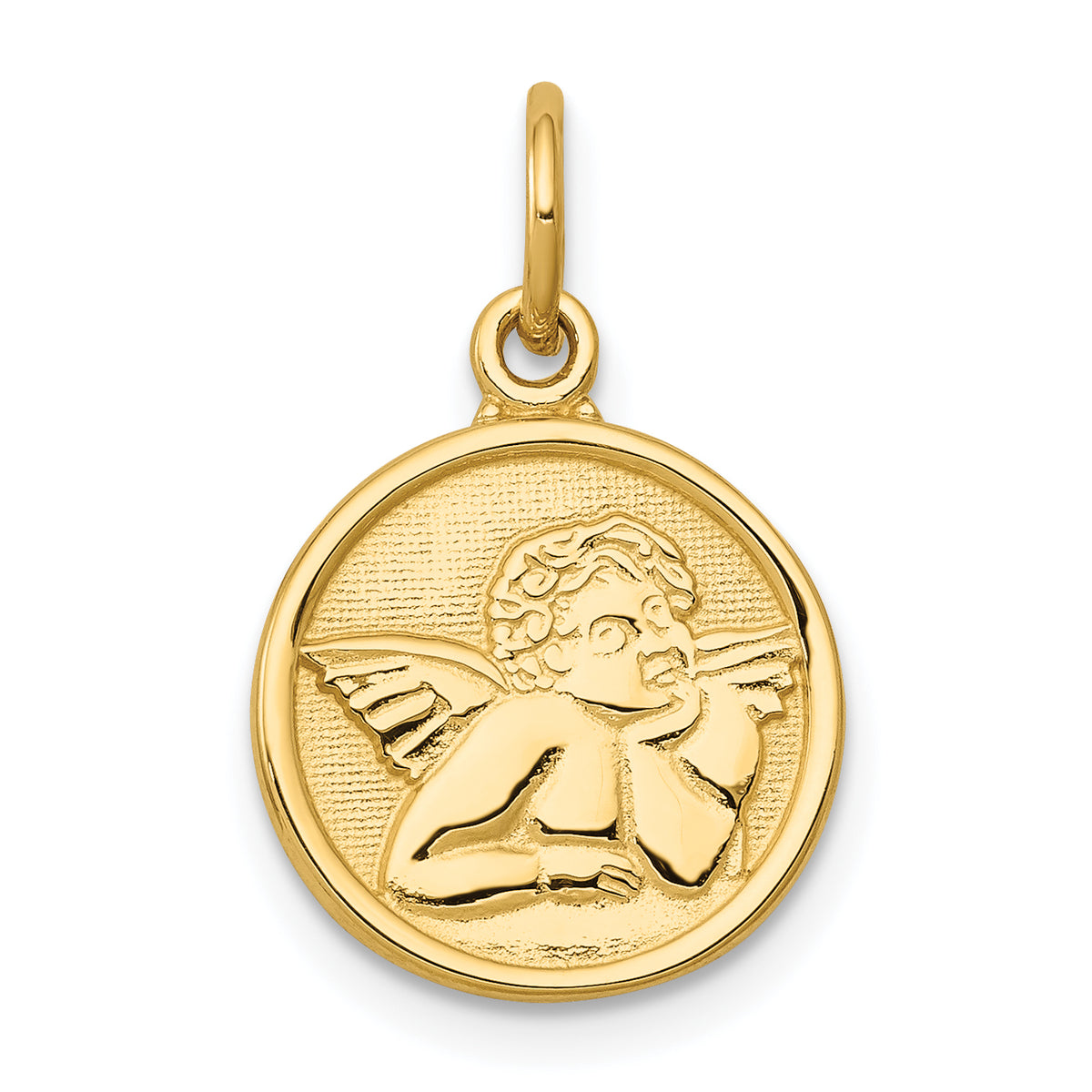 14k Polished Angel Charm