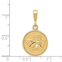 14K Gold Raphael Angel Pendant with Polished Satin Finish