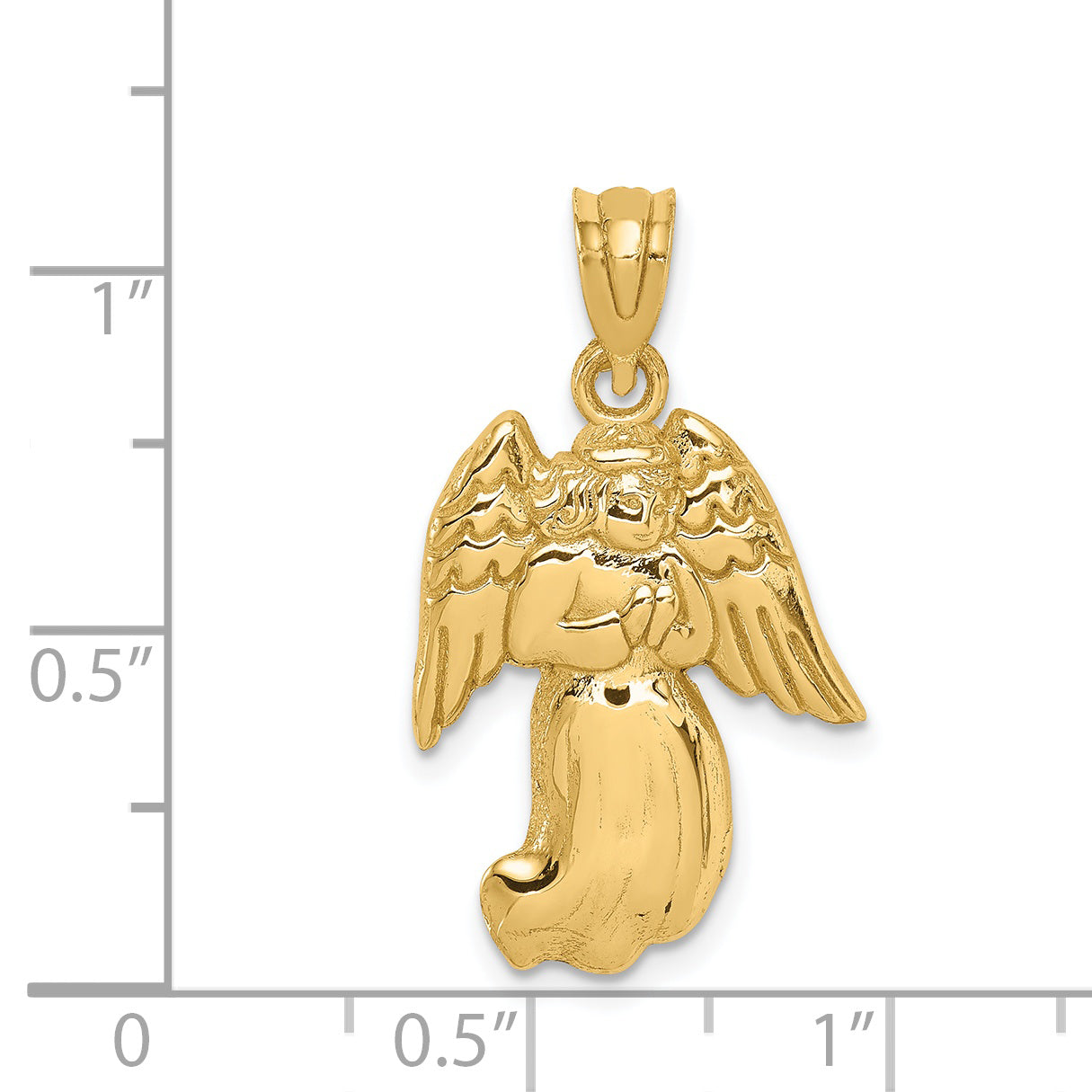 14k Polished Angel Charm