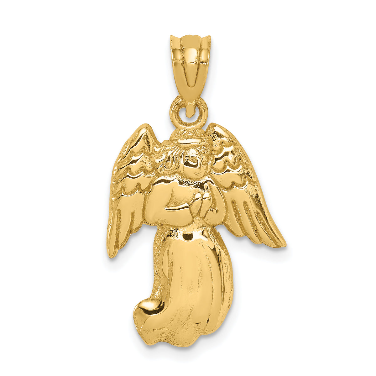 14k Polished Angel Charm