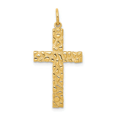 14k Nugget Style Cross Pendant