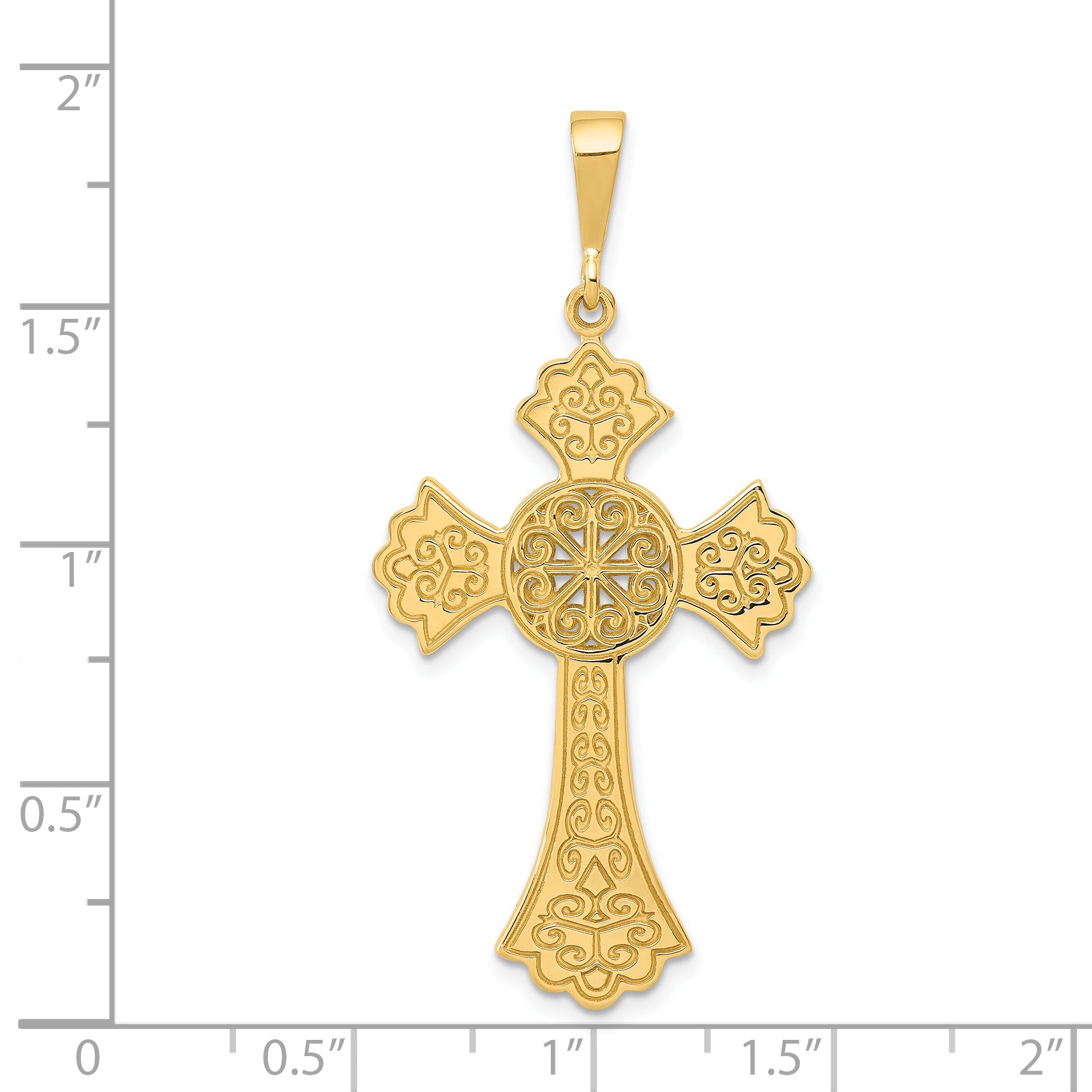 14K Gold Celtic Cross Pendant with Textured Design  Elegant and Solid