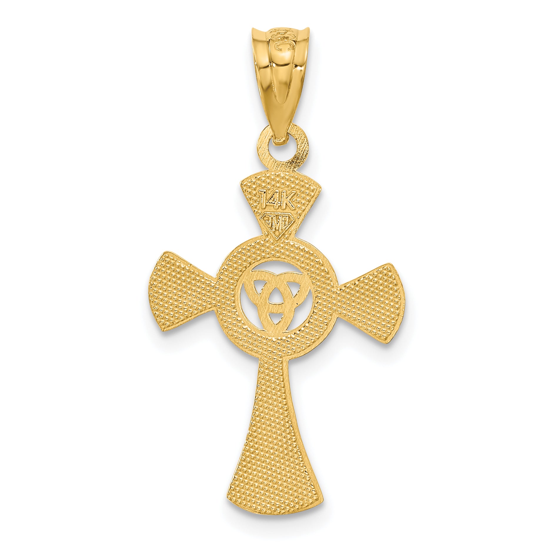 Sophia Jewelers 14K Gold Celtic Cross Pendant with Textured Solid Design