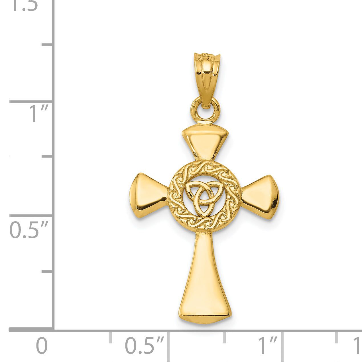 Sophia Jewelers 14K Gold Celtic Cross Pendant with Textured Solid Design