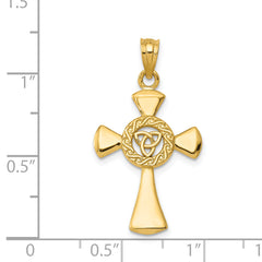 Sophia Jewelers 14K Gold Celtic Cross Pendant with Textured Solid Design