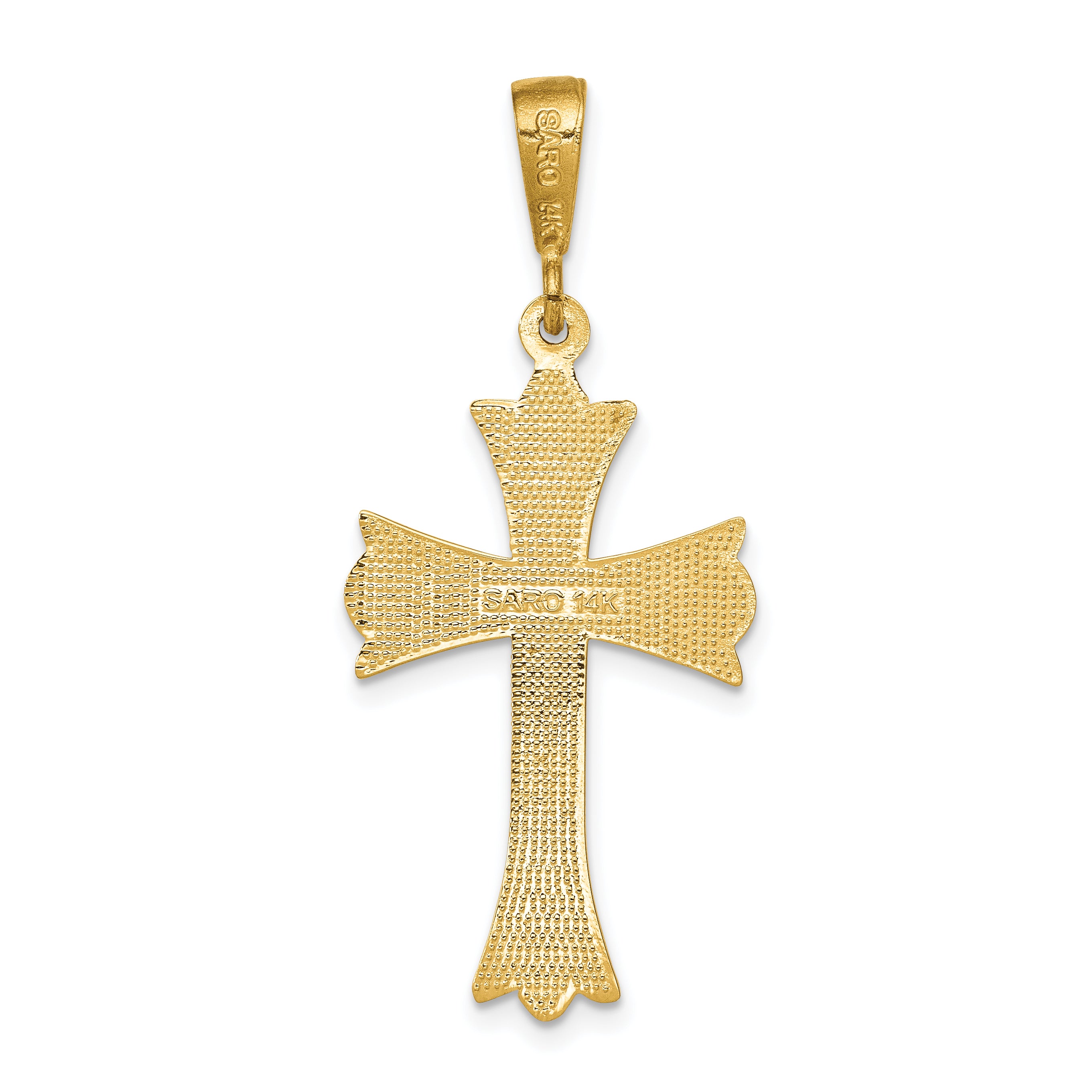 14k Fleur De Lis Cross Pendant