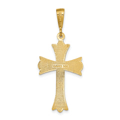 14k Fleur De Lis Cross Pendant