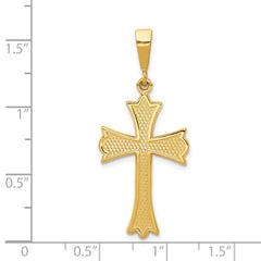 14k Fleur De Lis Cross Pendant