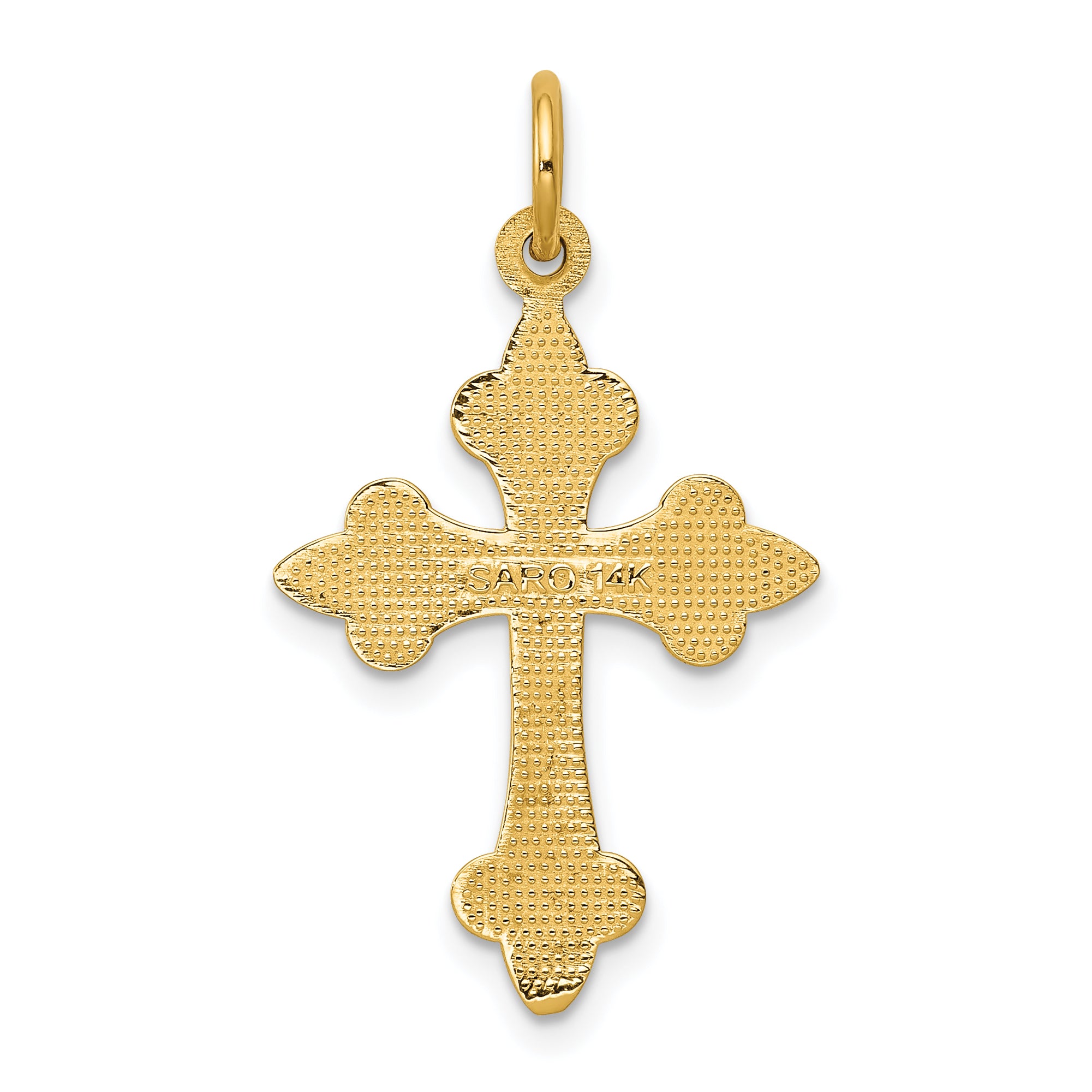 14k Fleur De Lis Cross Pendant