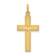 14k Diamond-cut Cross Pendant