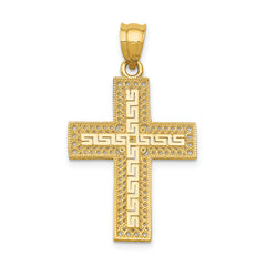 14k Greek Filigree Cross Pendant