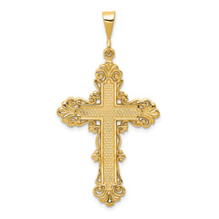 14k Fleur De Lis Cross Pendant