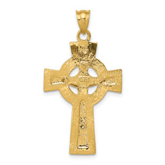 14K Two-Tone Gold Celtic Crucifix Pendant by Sophia Jewelers