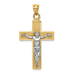 14k Two-tone Crucifix Pendant