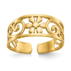 14k Floral Toe Ring