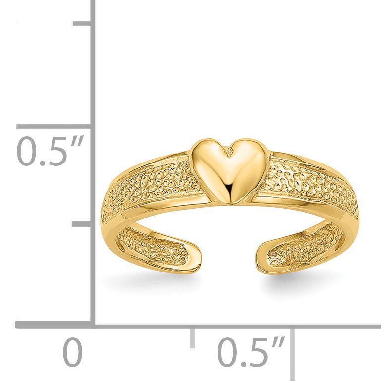 14k Heart Toe Ring