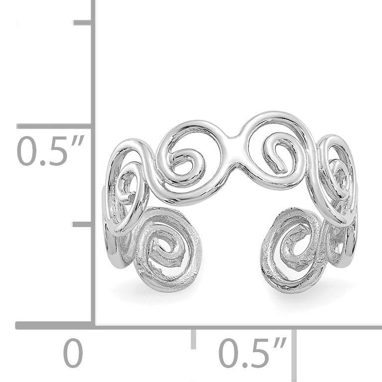 14k White Gold Swirl Toe Ring