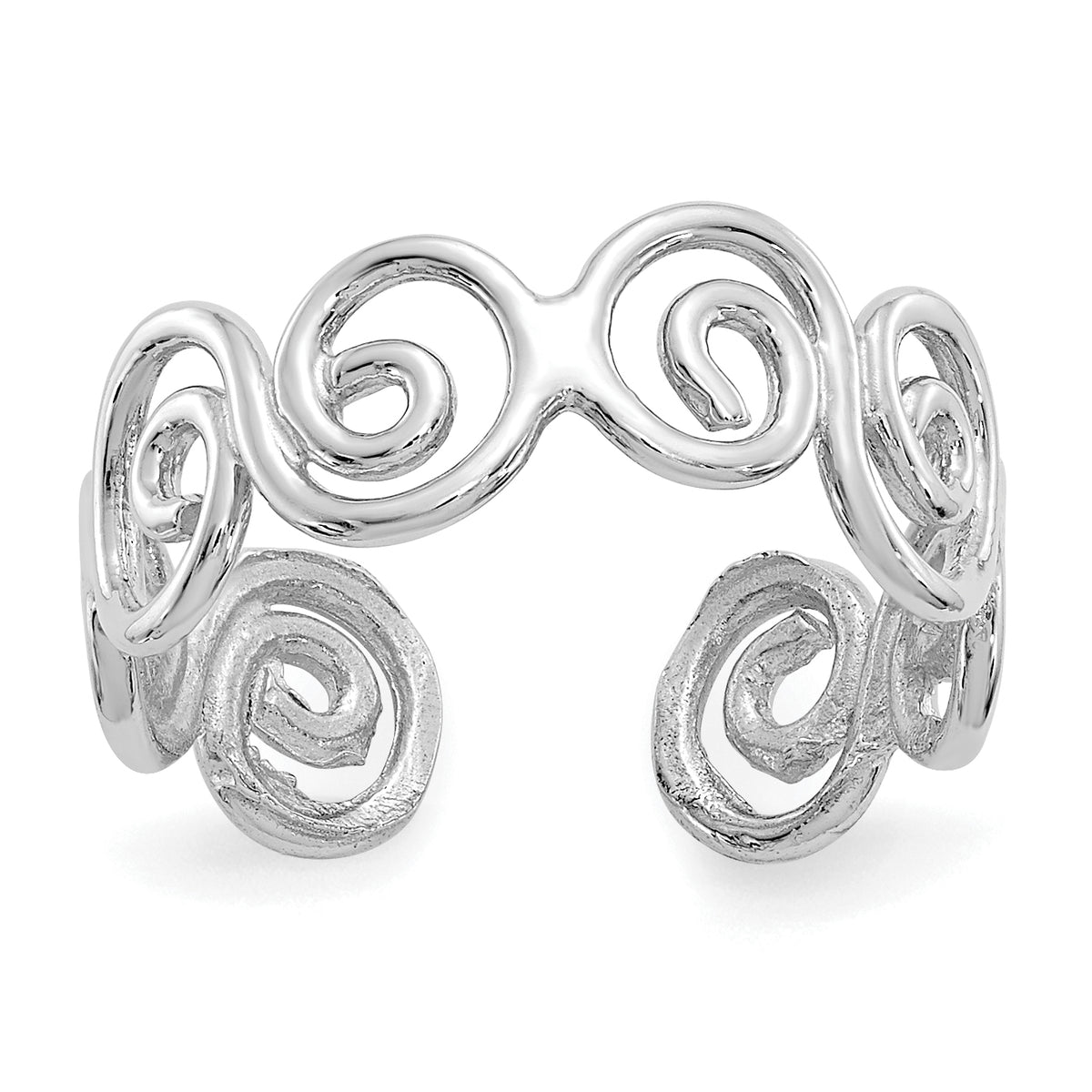 14k White Gold Swirl Toe Ring