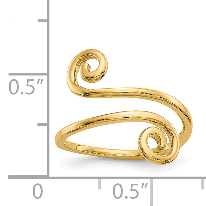 14k Swirl Toe Ring