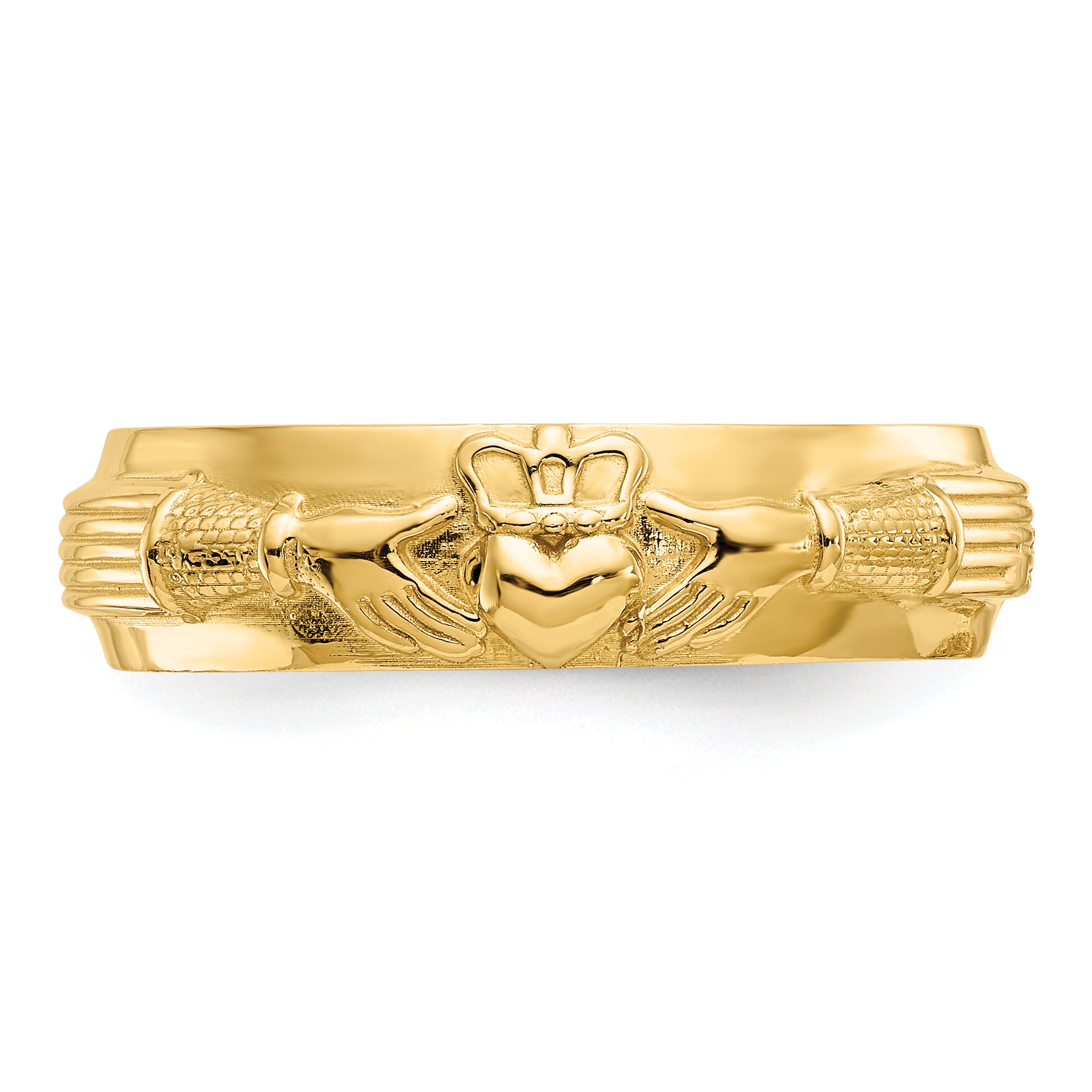 14k Mens Claddagh Band