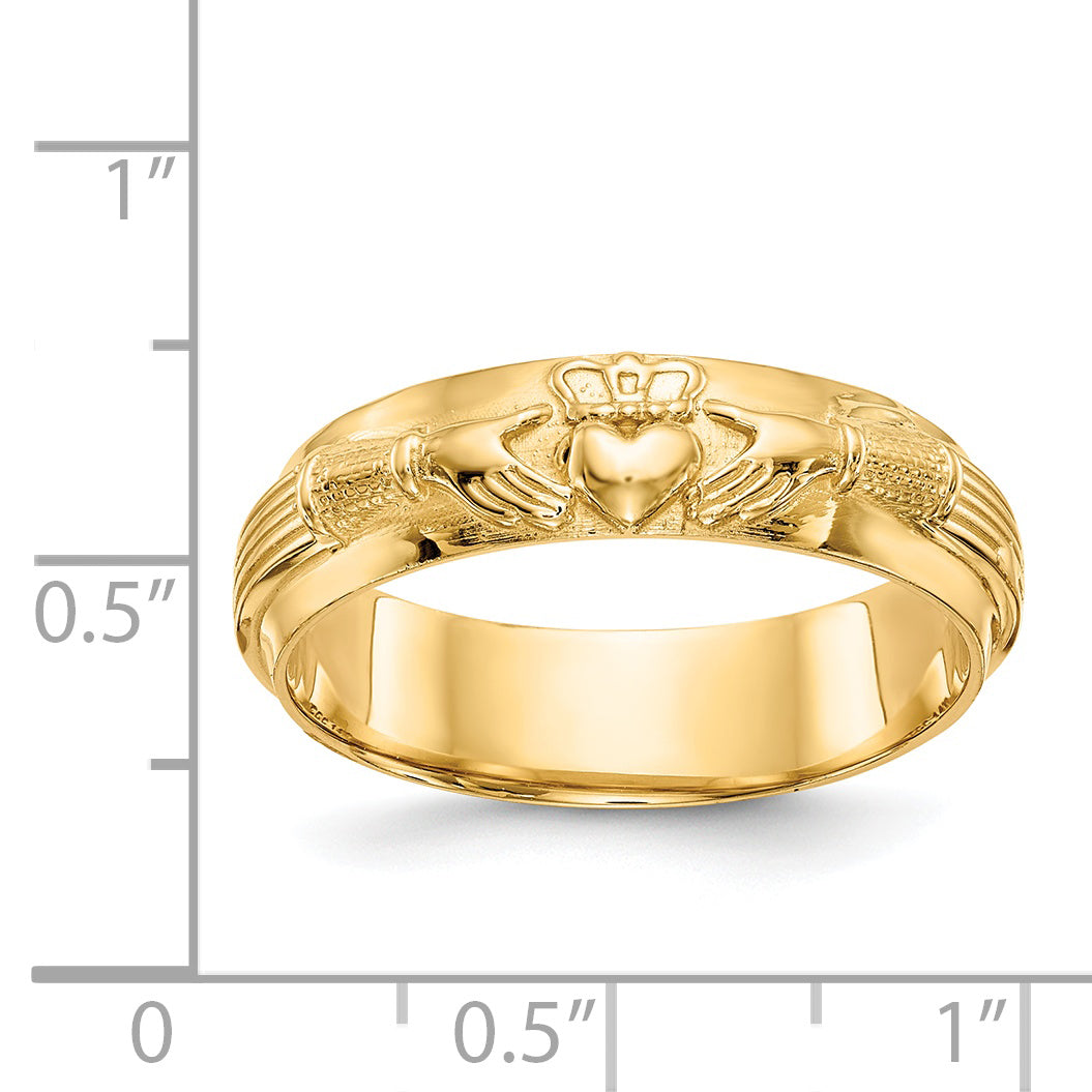 14k Mens Claddagh Band