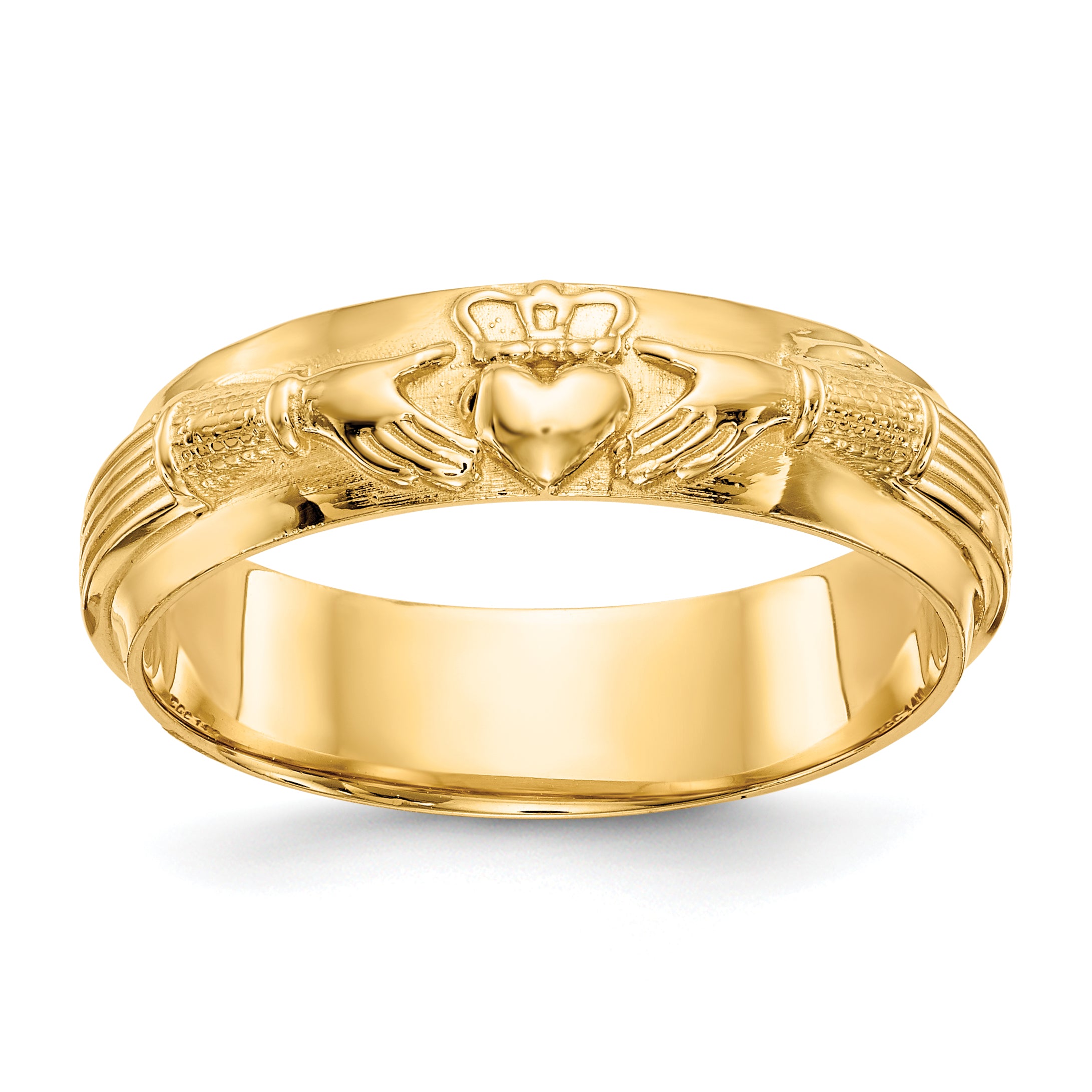 14k Mens Claddagh Band