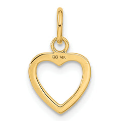 14K Gold Polished Cut-out Heart Pendant for Elegant Style