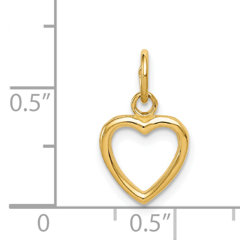 14K Gold Polished Cut-out Heart Pendant for Elegant Style