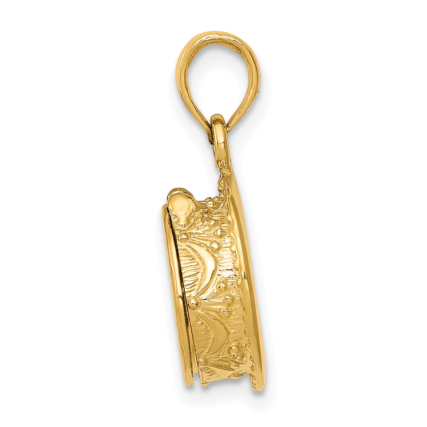 14K Gold Enamel Birthday Cake Pendant with 3D Candle