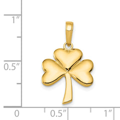 14K Gold Polished Solid Shamrock Pendant by Sophia Jewelers