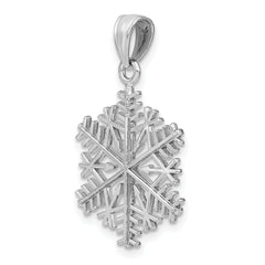 14k White Gold Polished Snowflake Pendant