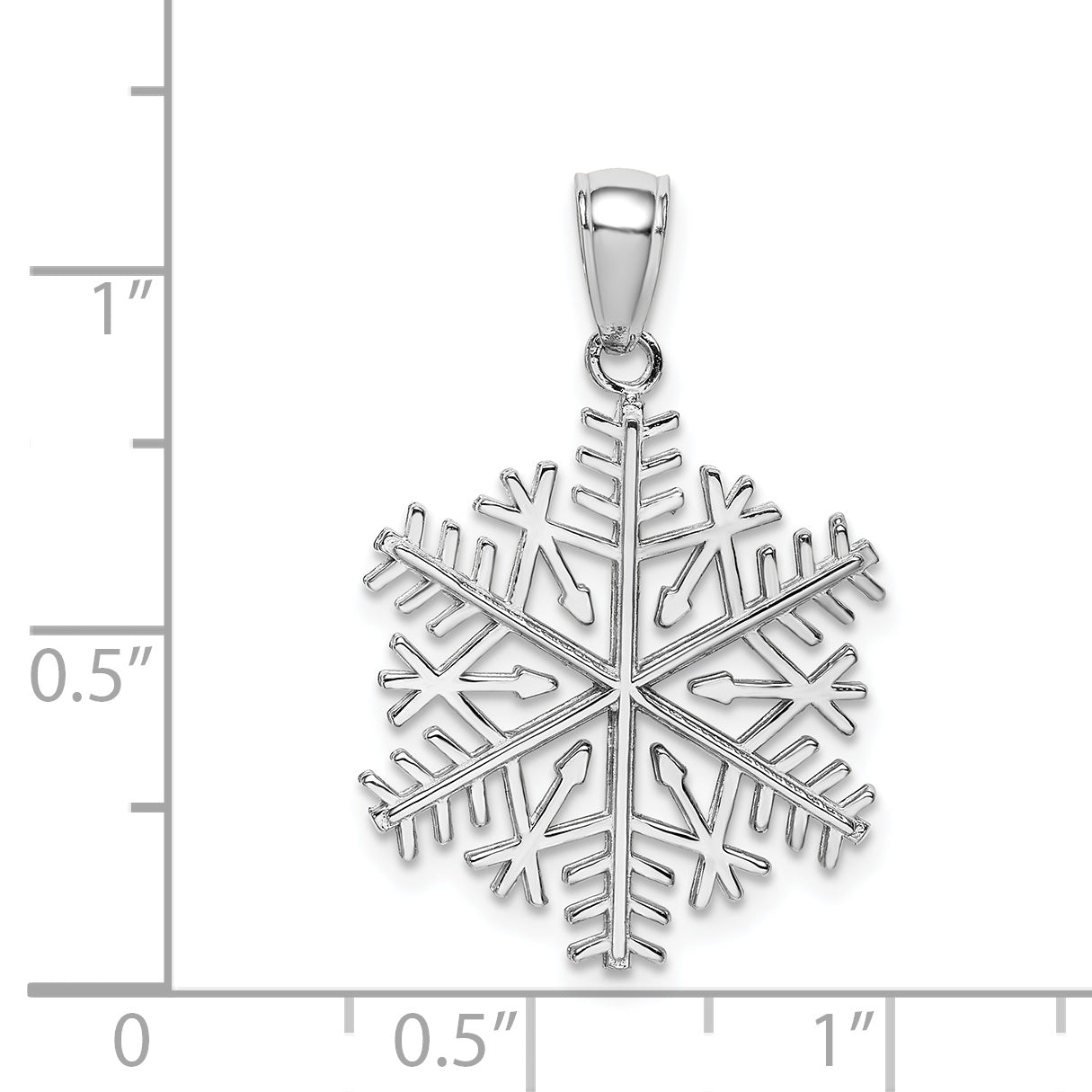 14k White Gold Polished Snowflake Pendant