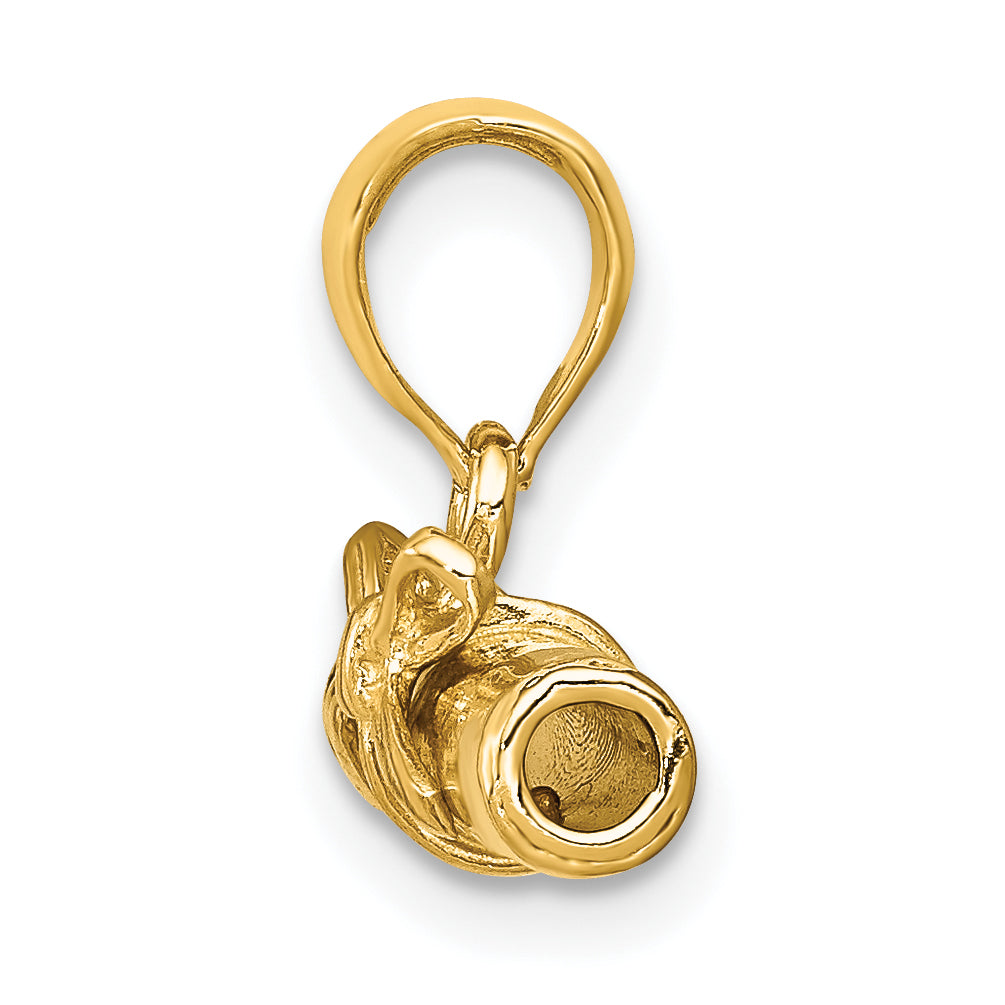 14K Gold 3D Diploma Pendant with Polished Finish