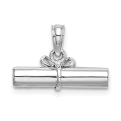 14K White Gold 3-D DIPLOMA  Rolled Up Charm