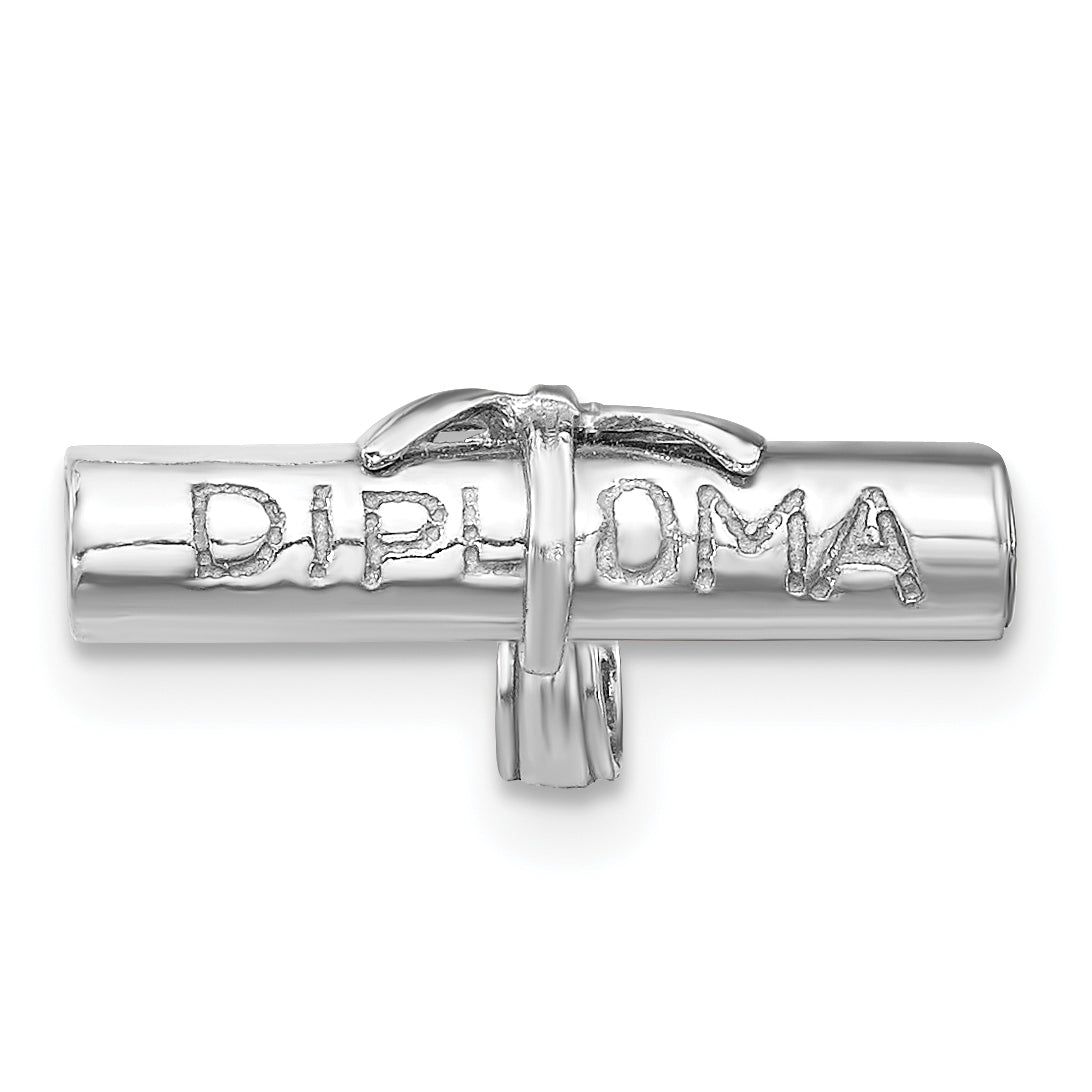 14K White Gold 3-D DIPLOMA  Rolled Up Charm