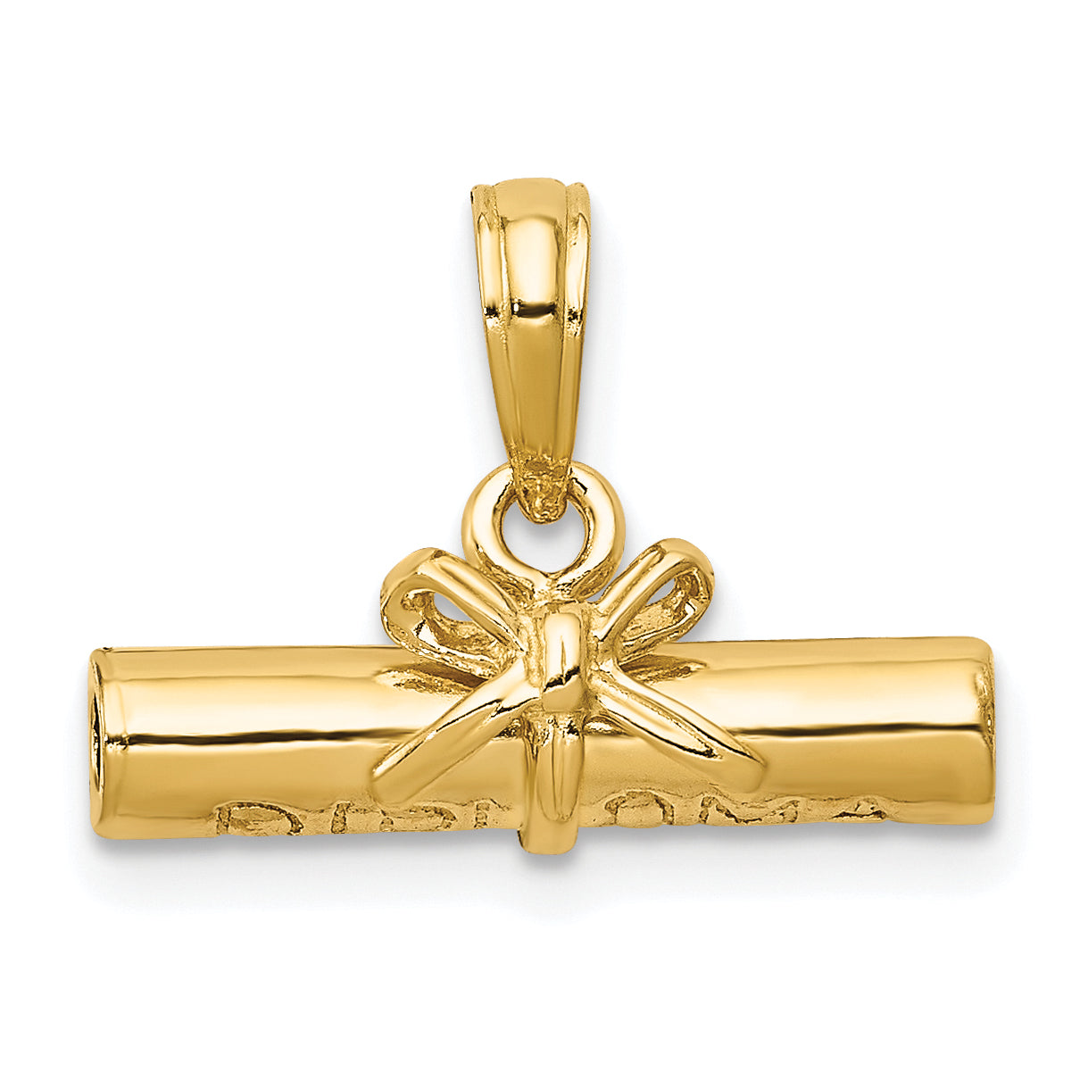 14k 3D Hollow Polished DIPLOMA Pendant