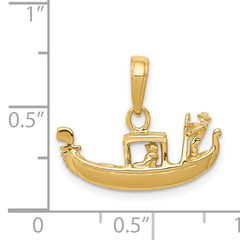 14K Gold Polished 3D Gondola Pendant with Solid Craftsmanship