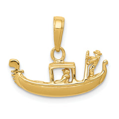 14K Solid Polished 3-D Gondola Pendant