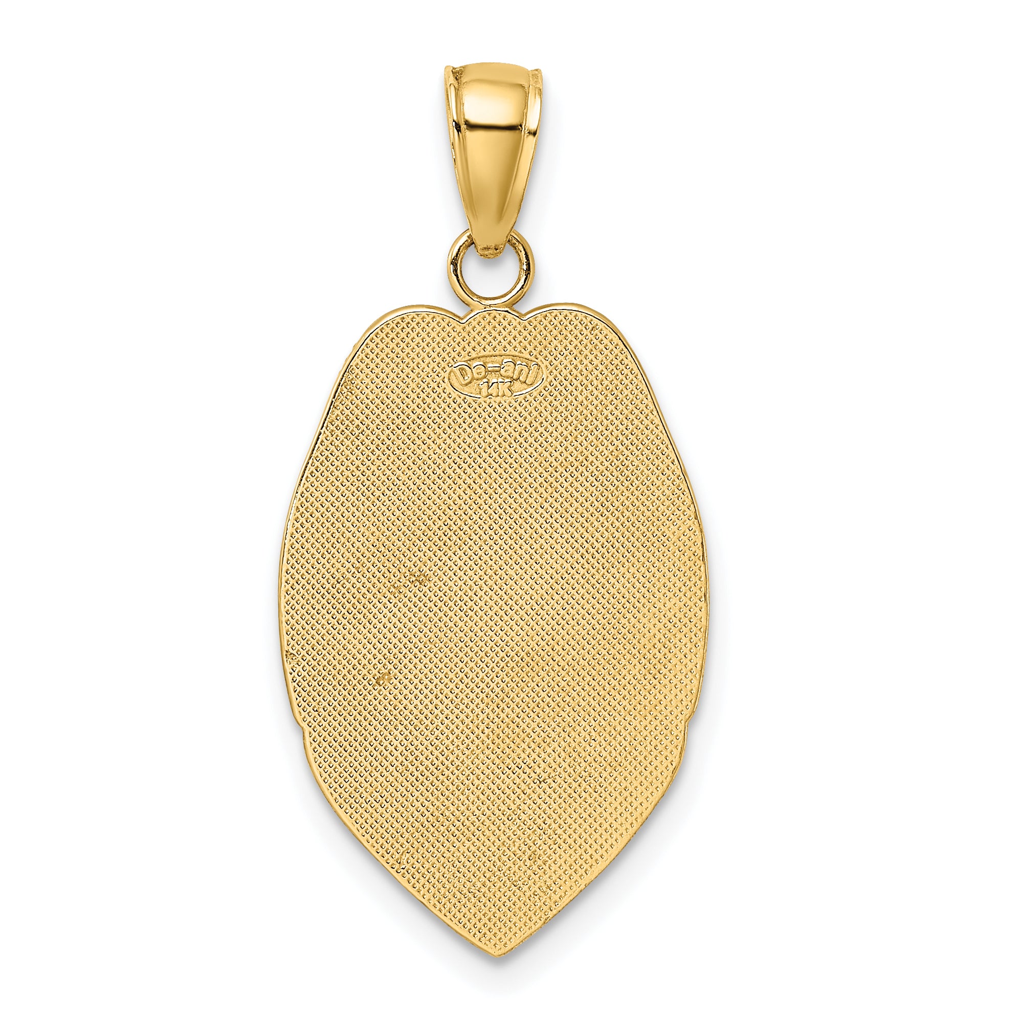 14K Gold Polished Police Badge Pendant with Textured Finish