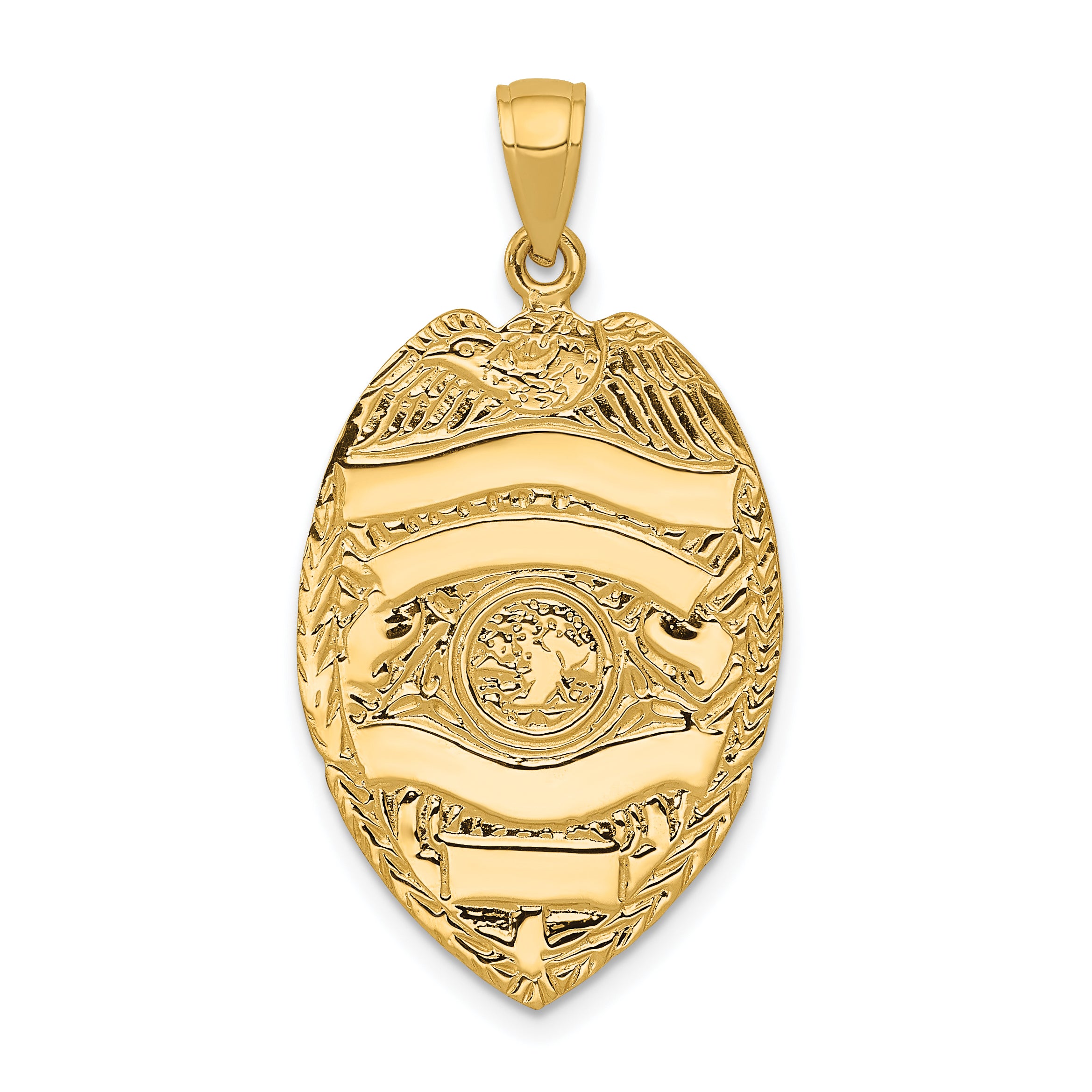 14k Large Badge Pendant