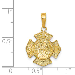 14K Gold St. Florian Pendant with Polished Finish Elegant Design