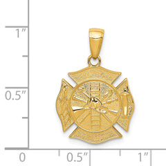 14k Reversible Fire Department Shield Pendant