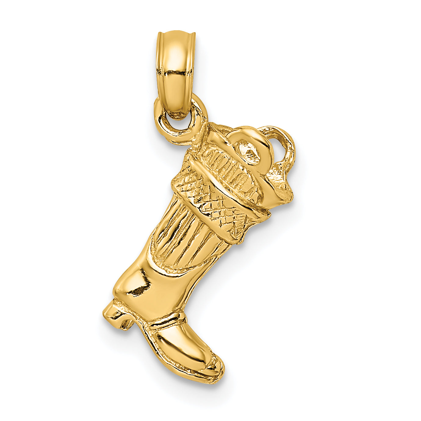 14k 3-D Firefighter Boot Charm