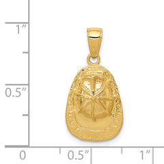 14K Gold 3D Firefighter Hat Pendant for Men Polished Finish