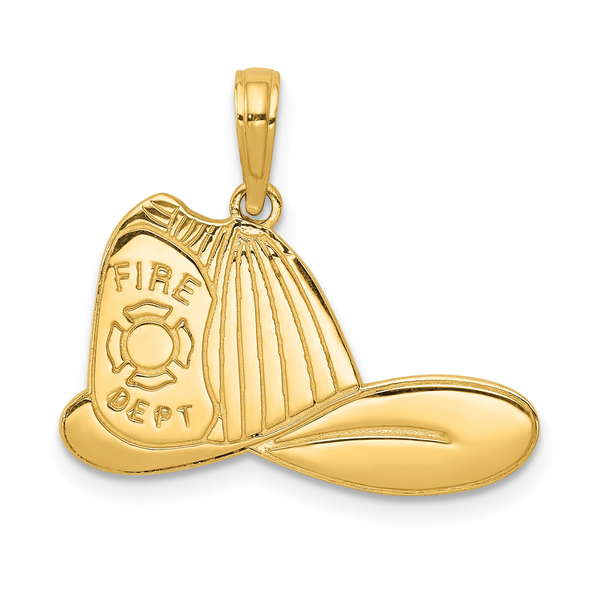 14k Large Firefighter Hat Pendant